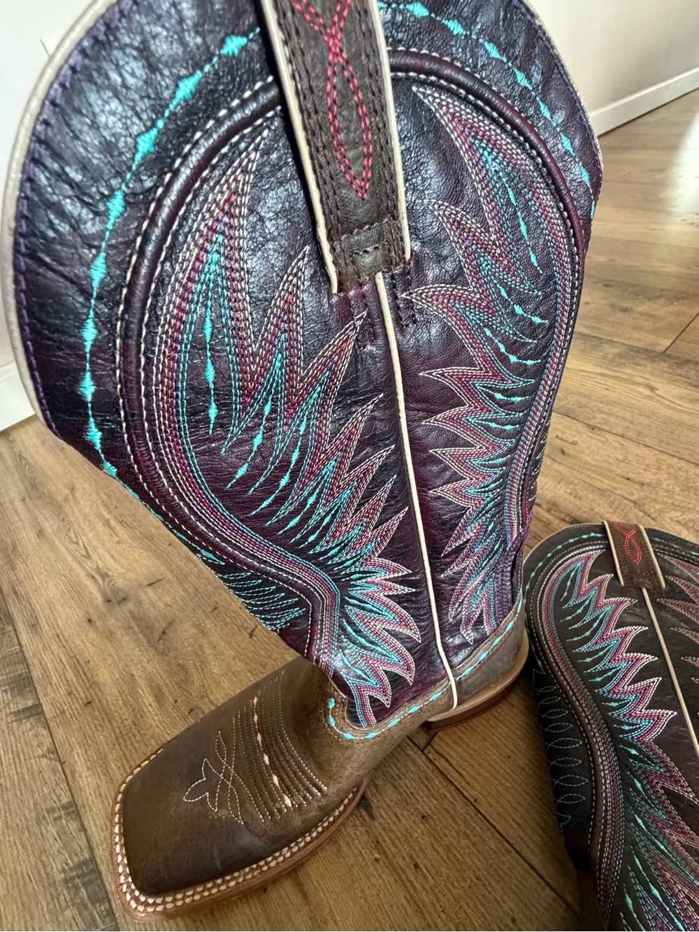 Ariat Vaquera Western Boots - Women’s Size 9B - Dark Brown/Turquoise - EUC - Picture 9 of 10